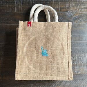 Muji Market Jute Tote Bag with Statue of Liberty NYC exclusive